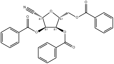 2,3,5-Tri-O-benzoyl-beta-D-ribofuranosyl cyanide Struktur
