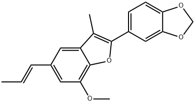 5-[7-Methoxy-3-methyl-5-[(E)-1-propenyl]benzofuran-2-yl]-1,3-benzodioxole Struktur