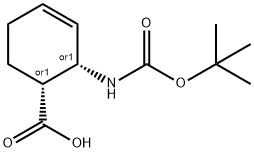 (±)-cis-2-(Boc-aMino)-3-cyclohexene-1-carboxylic acid Structure
