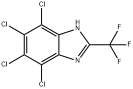 4,5,6,7-テトラクロロ-2-トリフルオロメチル-1H-ベンゾイミダゾール 化学構造式