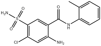2-amino-5-(aminosulphonyl)-4-chloro-N-(o-tolyl)benzamide,23380-54-3,结构式
