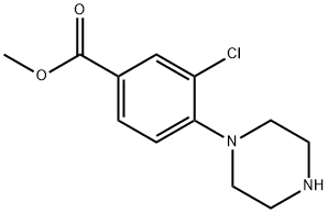 3-氯-4-(1-哌嗪基)苯甲酸甲酯,234082-16-7,结构式