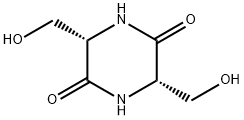 (3S)-3α,6α-ビス(ヒドロキシメチル)ピペラジン-2,5-ジオン 化学構造式