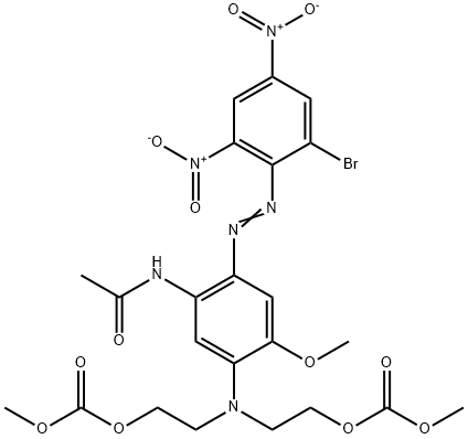 methyl 7-[5-acetamido-4-[(2-bromo-4,6-dinitrophenyl)azo]-2-methoxyphenyl]-3-oxo-2,4,10-trioxa-7-azaundecan-11-oate ,23422-33-5,结构式