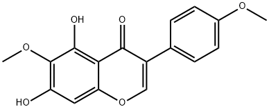 4',6-ジメトキシ-5,7-ジヒドロキシイソフラボン 化学構造式