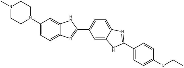 2'-(4-エトキシフェニル)-6-(4-メチルピペラジン-1-イル)-2,6'-ビ[1H-ベンゾイミダゾール] 化学構造式