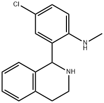 rac-4-クロロ-N-メチル-2-[(R*)-1,2,3,4-テトラヒドロイソキノリン-1-イル]ベンゼンアミン 化学構造式