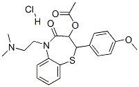 3-acetoxy-5-[2-(dimethylamino)ethyl]-2,3-dihydro-2-(4-methoxyphenyl)-1,5-benzothiazepin-4(5H)-one monohydrochloride ,23515-59-5,结构式