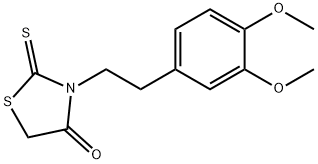 3-(3,4-二甲氧基苯乙基)-2-硫代噻唑烷-4-酮, 23522-20-5, 结构式