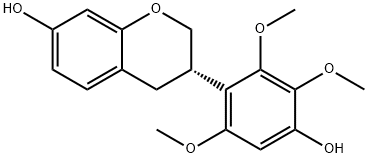 (S)-3,4-Dihydro-3-(4-hydroxy-2,3,6-trimethoxyphenyl)-2H-1-benzopyran-7-ol 结构式