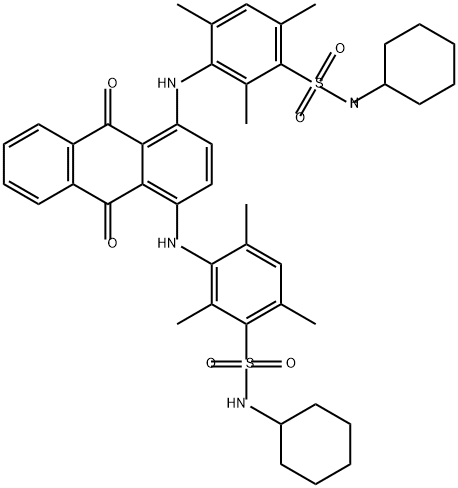 3,3'-[(9,10-二氢-9,10-二氧代-1,4-蒽二基)二亚氨基]双[N-环己基-2,4,6-三甲基]苯磺酰胺 结构式