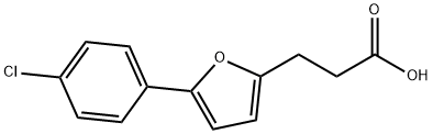 5-(4-クロロフェニル)-2-フランプロパン酸 化学構造式