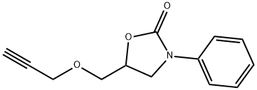 3-フェニル-5-[(2-プロピニルオキシ)メチル]-2-オキサゾリジノン 化学構造式