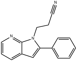 2-フェニル-1H-ピロロ[2,3-b]ピリジン-1-プロピオノニトリル 化学構造式