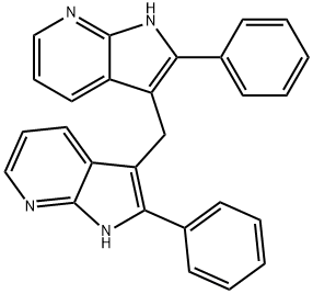 3,3'-メチレンビス[2-フェニル-1H-ピロロ[2,3-b]ピリジン] 化学構造式