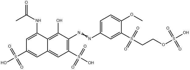 5-(acetylamino)-4-hydroxy-3-[[4-methoxy-3-[[2-(sulphooxy)ethyl]sulphonyl]phenyl]azo]naphthalene-2,7-disulphonic acid Structure