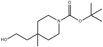 4-(2-羟基乙基)-4-甲基哌啶-1-羧酸叔丁酯 结构式