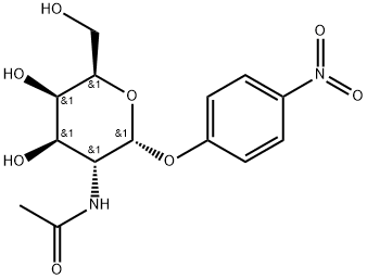 4-ニトロフェニル2-(アセチルアミノ)-2-デオキシ-α-D-galacto-ヘキソピラノシド 化学構造式