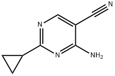 5-Pyrimidinecarbonitrile,  4-amino-2-cyclopropyl- Structure