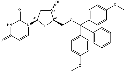 5'-O-(4,4'-Dimethoxytrityl)-2'-deoxyuridine Struktur