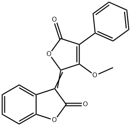 (3E)-3-(3-Methoxy-5-oxo-4-phenyl-2(5H)-furanylidene)-1-benzofuran-2(3H )-one Structure