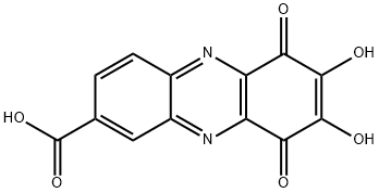 6,9-ジヒドロ-7,8-ジヒドロキシ-6,9-ジオキソ-2-フェナジンカルボン酸 化学構造式