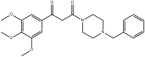 1-Benzyl-4-[1,3-dioxo-3-(3,4,5-trimethoxyphenyl)propyl]piperazine 结构式