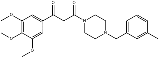 1-(m-Methylbenzyl)-4-[3-(3,4,5-trimethoxyphenyl)-1,3-dioxopropyl]piperazine 结构式