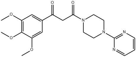 1-(2-Pyrimidinyl)-4-[3-(3,4,5-trimethoxyphenyl)-1,3-dioxopropyl]piperazine Struktur