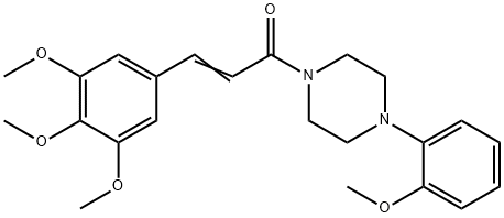 1-(o-メトキシフェニル)-4-[2-(3,4,5-トリメトキシフェニル)エテニルカルボニル]ピペラジン 化学構造式