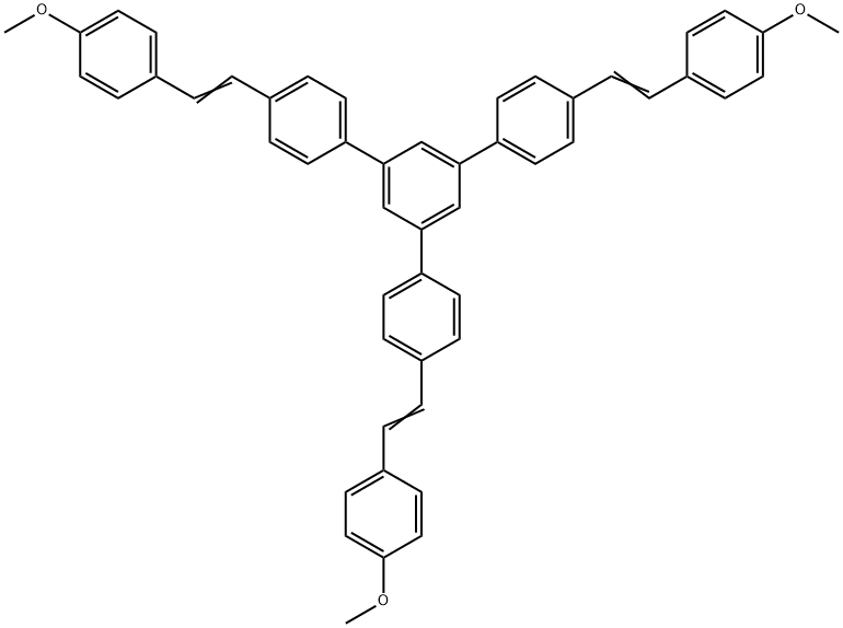 m-Terphenyl, 4,4-bis(p-methoxystyryl)-5-p-(p-methoxystyryl)phenyl- Struktur