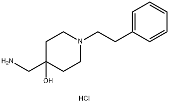 4-(aminomethyl)-1-phenethylpiperidin-4-ol dihydrochloride,23804-64-0,结构式