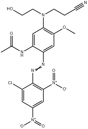 N-[2-[(2-chloro-4,6-dinitrophenyl)azo]-5-[(2-cyanoethyl)(2-hydroxyethyl)amino]-4-methoxyphenyl]acetamide 结构式