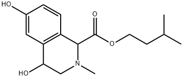 1,2,3,4-Tetrahydro-4,6-dihydroxy-2-methyl-1-isoquinolinecarboxylic acid isopentyl ester Structure