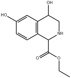 1,2,3,4-テトラヒドロ-4,6-ジヒドロキシ-1-イソキノリンカルボン酸エチル 化学構造式
