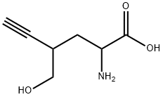 2-アミノ-4-ヒドロキシメチル-5-ヘキシン酸 化学構造式