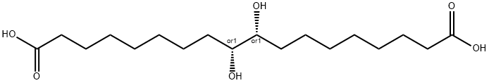 rac-(9R*,10R*)-9,10-ジヒドロキシオクタデカン二酸 化学構造式