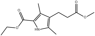 ethyl 4-(2-methoxycarbonylethyl)-3,5-dimethyl-1H-pyrrole-2-carboxylate Structure