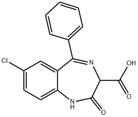7-chloro-2,3-dihydro-2,2-dihydroxy-5-phenyl-1H-1,4-benzodiazepine-3-carboxylic acid Structure