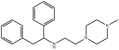 1-[2-[(1,2-ジフェニルエチル)アミノ]エチル]-4-メチルピペラジン 化学構造式