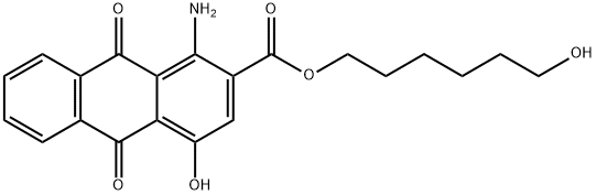 1-アミノ-9,10-ジヒドロ-4-ヒドロキシ-9,10-ジオキソ-2-アントラセンカルボン酸6-ヒドロキシヘキシル 化学構造式