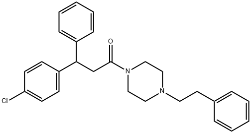 3-(p-Chlorophenyl)-3-phenyl-1-(4-phenethyl-1-piperazinyl)-1-propanone Structure