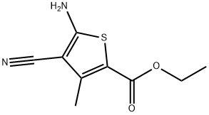 5-AMINO-4-CYANO-3-METHYL-THIOPHENE-2-CARBOXYLIC ACID ETHYL ESTER 化学構造式