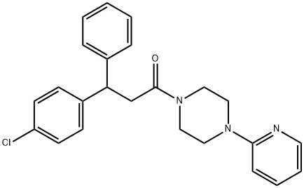 3-(p-Chlorophenyl)-3-phenyl-1-[4-(2-pyridyl)-1-piperazinyl]-1-propanone,23904-74-7,结构式