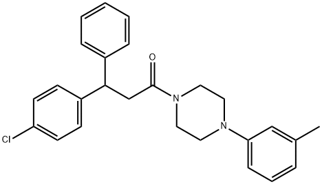 3-(p-Chlorophenyl)-3-phenyl-1-[4-(m-tolyl)-1-piperazinyl]-1-propanone,23904-88-3,结构式