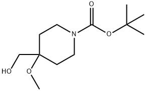 4-(羟甲基)-4-甲氧基哌啶-1-羧酸叔丁酯, 239073-94-0, 结构式