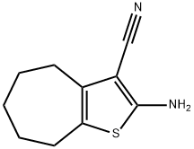2-AMINO-5,6,7,8-TETRAHYDRO-4H-CYCLOHEPTA[B]THIOPHENE-3-CARBONITRILE 化学構造式