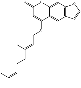 7H-Furo(3,2-g)benzopyran-7-one, 5-((3,7-dimethyl-2,6-octadienyl)oxy)-,  (E)- Struktur