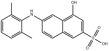 6-[(2,6-dimethylphenyl)amino]-4-hydroxynaphthalene-2-sulphonic acid 结构式