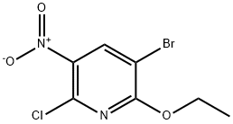 3-broMo-6-chloro-2-ethoxy-5-nitropyridine Struktur